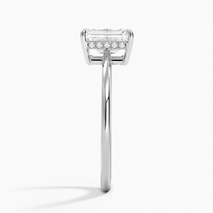 BOJ <b>Ring</b> 062 Emerald Cut 925 <b>Silver</b> Elle Hidden Halo <b>Solitaire</b> Diamond <b>Ring</b> 2ct D Color VVS1 Moissanite GRA Certified Low Price - Product Image 3