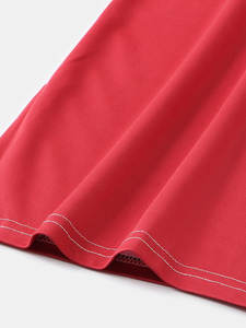 Camisetas Casuales de Cuello Redondo para Hombre, Transpirables y Delgadas, con Diseño de Parches Rojos y Blancos - Product Image 3