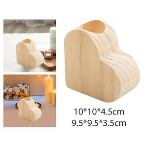 Porte-bougie en bois fait main en forme de cœur, décorations de Noël modernes en relief pour la maison, cadeau - Product Image 2