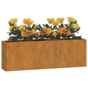 2 pezzi fioriere da parete in acciaio Corten arrugginito 20.9 "x 3.9" x 6.7 "vasi da fiori e fioriere - Product Image 3