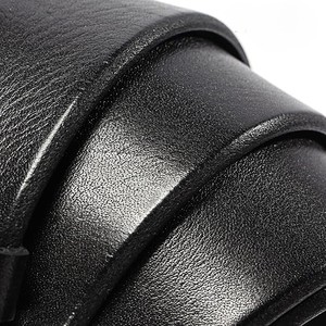 Cinturón de Cuero Genuino para Hombre, Negro, Formal, con Hebilla Rectangular de Aleación, Correa Resistente para Vestir - Product Image 5