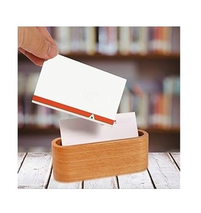 กล่องใส่บัตรไม้ดีไซน์วินเทจสำหรับธุรกิจ  แบบใหม่  ตกแต่งได้ตามต้องการ  สำหรับจัดเก็บบัตรบนโต๊ะทำงาน  ทันสมัยและหรูหรา - Product Image 2