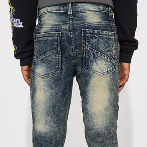 กางเกงยีนส์ทรงตรงสไตล์ลำลองสำหรับเด็กผู้ชาย ผลิตจากผ้าฝ้ายผสมเนื้อนุ่ม สำหรับการสั่งซื้อจำนวนมาก / ดีไซน์คุณภาพสูงพร้อมห่วงร้อยเชือก - Product Image 6