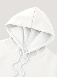 High Quality 380g Puff Print Blank Fleece Drop Shoulder Hoodies <b>Men</b> Cotton <b>Pullover</b> Wholesale Custom Letter Print Casual Autumn - Product Image 3