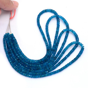 Perles rondes lisses en apatite néon AAA+ de 4 mm à 5 mm, apatite bleue naturelle, pierres semi-précieuses, perles en vrac pour la fabrication de bijoux - Product Image 4