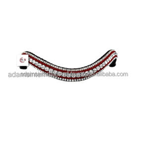 Brida de caballo de cuero en forma de U de alta calidad con Mega Bling Unique Rainbow Glass Crystal Brow-Band - Product Image 3