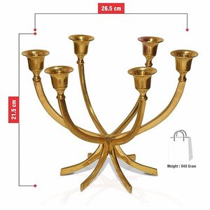 Nuevo Portavelas Dorado de Latón Hecho a Mano, Duradero, para Decoración del Hogar en Interiores/Exteriores, Cumpleaños, Navidad y Pascua - Product Image 4