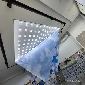 Película de techo elástica con impresión de cielo azul completo Plafond Tendu para decoración de techo de taller