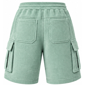 Premium <b>Mens</b> Waffle Knit <b>Shorts</b> Casual Gym <b>Shorts</b> Elastic Drawstring Waist Summer Fitness Workout Training <b>Lounge</b> Sportswear OEM - Product Image 5
