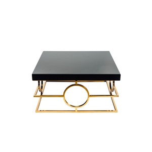 Refined Metal Coffee <b>Table</b> With Glass <b>Top</b> Elegant Design Perfect For Stylish Modern Interior Decoration - Product Image 3