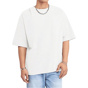Men's <b>White</b> O-Neck Short Sleeve T-Shirt Solid Color Casual Knitted Cotton Jersey Blank Design Plus Size - Product Image 1