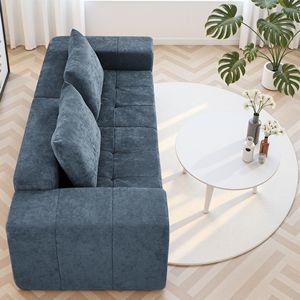 Divano Moderno Minimalista Stile Schneier con 2 Cuscini per Soggiorno, Appartamento o Ufficio - Disponibile in Blu - Product Image 2