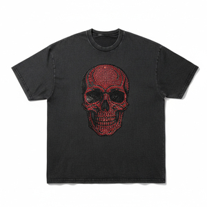 Camiseta de Diamantes de Imitación al por Mayor para Mujer, Ajustada y Sexy, con Estampado de Letras Personalizado, Ropa Brillante con Cristales, Fabricante - Product Image 1