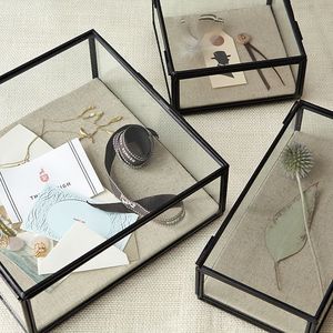 Metal & Glass Jewelry Boxes With Metal Frame For Jewelry Organizers And Decorative Use Customized Glass Jewelry Boxes - Product Image 3