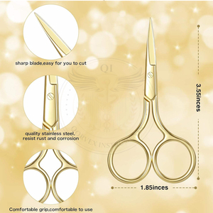 Lot de 3 mini-ciseaux de beauté en acier inoxydable, ciseaux à pointe fine pour les sourcils, coupe-poils du visage, outils pour extensions de cheveux - Product Image 2