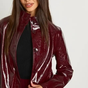 Manteau long en cuir pour femme, style coréen, nouvelle collection hiver 2026, avec ceinture, pour occasions formelles, vente en gros - Product Image 3