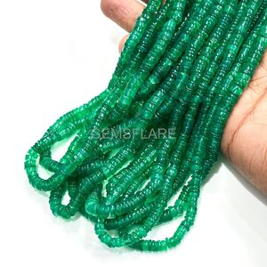 Natural Green Onyx Heishi <b>Beads</b> Smooth Green Onyx <b>Beads</b> 5-6MM Green Onyx Flat Disc <b>Beads</b> Green Gemstone <b>Beads</b> For Jewelry Making - Product Image 4