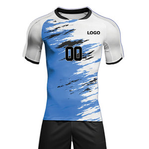 เสื้อฟุตบอลแบบซับลิเมชั่นสั่งทำพิเศษ OEM เสื้อฟุตบอลส่วนตัว ระบายอากาศ แห้งเร็ว ชุดยูนิฟอร์มทีม สำหรับผู้ชาย พร้อมขั้นต่ำในการสั่งซื้อน้อย - Product Image 4