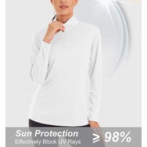 Camiseta Polo Blanca de Manga Larga para Mujer, Secado Rápido, Protección Solar, Bloqueo de Rayos UV, Estilo Casual - Product Image 6