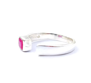 Ruby Agate Gemstone Square Shape <b>Adjustable</b> <b>Ring</b> 3.1 Grams for Unisex Jewelry Daily Wear, Stylish Gift - Product Image 2