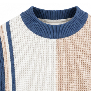 Men's Patchwork Knitted Sweater Full Sleeve O Neck <b>Spliced</b> Design Autumn Wear 100% Acrylic Pullover Knitted Sweaters Made Pakist - Product Image 6