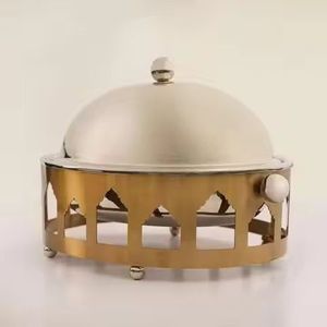 Cazuela de Caligrafía Árabe Real, Calentador de Alimentos Premium, Servidor de Buffet Plateado con Corte Láser y Diseño Ornamentado de Oriente Medio - Product Image 6