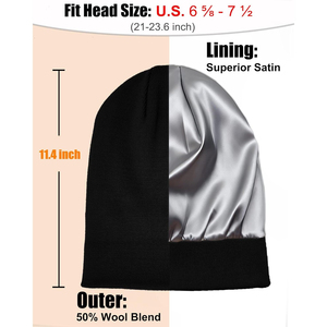 Gorro de Satén con Borde Suave, Anti-Callosidades, Reducción de Fricción, Gorro Tipo Beanie, Gorro de Satén de Poliéster Premium con Acabado Brillante y Sedoso - Product Image 2