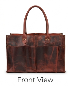 Brown Leather Tool Bag and baby organizer with adjustable Velcro - Product Image 5