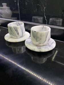 Luxury <b>Marble</b> <b>Coaster</b> Set Natural Finish Handmade Espresso Drinking Accessories for Home Kitchen Coffee Table and Dining Table - Product Image 4