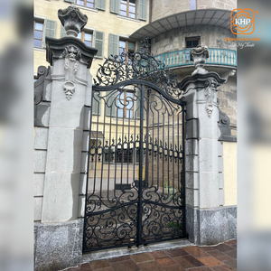 Puertas Dobles Batientes de Hierro Forjado Tradicionales para Casas de Estilo Clásico, con Recubrimiento en Polvo, Duraderas y Fáciles de Instalar - Product Image 3