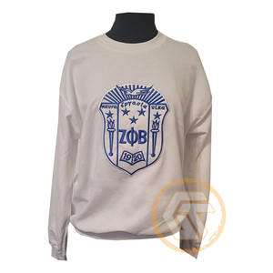 Sudadera de cuello redondo regular para mujer, personalizada y bordada, de color liso teñido, de invierno, de la hermandad Zeta Phi Beta, de GREEK TREASURES, al por mayor - Product Image 1