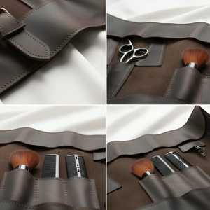 กระเป๋าใส่เครื่องมือช่างตัดผมหนังแท้ กระเป๋าจัดระเบียบสำหรับช่างทำผม สายคาดเอวสำหรับช่างมืออาชีพ ชุดอุปกรณ์เดินทาง LBP-0008 - Product Image 6