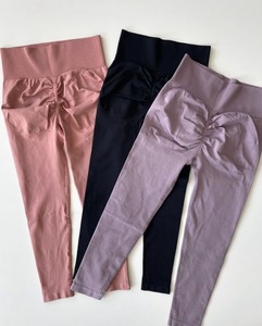 Leggings pour femmes en gros, logo personnalisé, yoga, gym, fitness, vêtements de sport, taille haute, compression, séchage rapide, respirant, tricoté, approvisionnement en vrac - Product Image 2