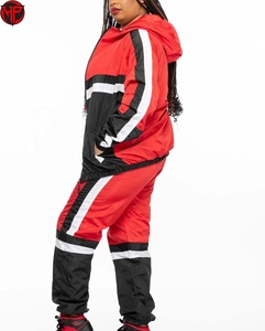 Conjunto Deportivo de Chaqueta y Pantalones con Bloques de Color para Mujer, Talla Grande, Cortavientos, Transpirable, de Secado Rápido, para Entrenamiento Atlético, de Nailon - Product Image 4