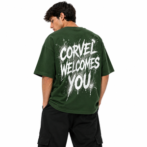 T-shirt surdimensionné personnalisé avec impression au dos, streetwear pour homme avec motif graphique éclaboussant, chemises pour homme, vêtements décontractés à imprimé artistique - Product Image 1