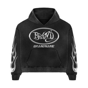 Ensemble de survêtements unisexes en coton épais 320 GSM pour streetwear, jogging et entraînement, avec effet délavé à l'acide pour homme - Product Image 5