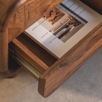 Table de chevet en bois de manguier Vandana Nova Aureo 50x43 cm