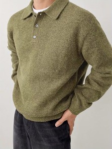 Cárdigan de Cachemira para Hombre con Cuello Solapa, Estilo Casual de Otoño/Invierno, Prenda Interior de Alta Gama, Top Base de Punto, Prenda Exterior Estándar - Product Image 4