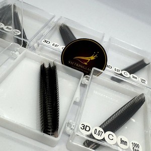 Extensions de cils préfabriquées les plus vendues, en cheveux synthétiques, mixte rapide 3D-20D, longueur 7mm-20mm, courbure CC/DD/L/M, noir mat - Product Image 1