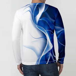 T-shirt Homme Col V Manches Longues 100% Polyester Infroissable Séchage Rapide Écologique Motif Sublimation 3D – Grande Vente - Product Image 4