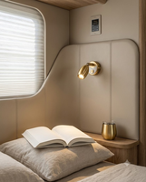 Lampe de lecture RV à double port USB Type C à charge rapide, 12V, LED tactile à intensité variable, rotative, pour caravane, bateau, marine