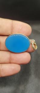 Wholesale Boho Pendant <b>Necklace</b> Beautiful Natural Blue <b>Onyx</b> Gemstone with Gold Plating Handmade Brass Jewelry Supply - Product Image 2