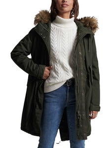 Custom Women's Winter Long Faux Fur Hooded Parka Jacket with <b>Wool</b> Lining Zipper Closure - Product Image 2