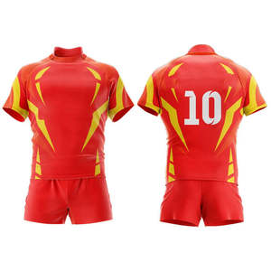 ชุดรักบี้โพลีเอสเตอร์ 100% แบบซับลิเมชั่นสั่งทำพิเศษ |   ชุดเสื้อและกางเกงขาสั้นรักบี้ |   ชุดทีมสำหรับผู้ใหญ่แบบแห้งเร็ว ระบายอากาศได้ดี ใช้ได้ทั้งชายและหญิง - Product Image 3