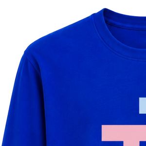 Royal Blue JJ Logo Embroidered Long Sleeve Shirt Crew Neck Lightweight Top with Ribbed Cuffs for Casual Sportswear and Team - Product Image 4