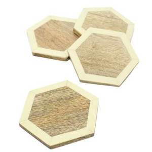 Premium Acacia Wood Coaster Resincoaster for Serving Tea Coffee Beverages Modern Design Style <b>Table</b> Surface <b>Protector</b> - Product Image 3