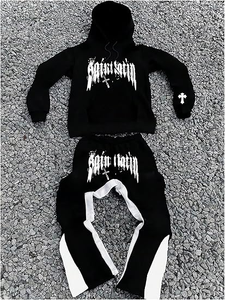 Conjunto Deportivo Personalizado para Hombre, 2 Piezas, Sudadera con Capucha de Manga Larga con Estampado de Estrella y Pantalones Deportivos Y2K - Product Image 4