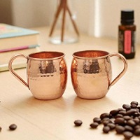 Taza Moscow Mule de Cobre con Asa, Acabado Martillado, Diseño Moderno, Ecológica, para Uso en Interiores y Exteriores