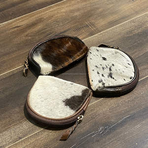 Vente chaude fermeture éclair sac à monnaie peau de vache en cuir véritable petit porte-monnaie 2022 nouveau arrivé Mini sac femmes changement sacs à main - Product Image 5