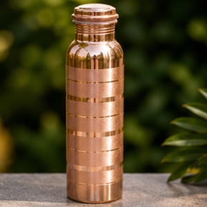 กระติกน้ำทองแดง The Horizon Vessel รุ่นพรีเมียม ลายเส้นหลายเฉดสี ดีไซน์มินิมอล ป้องกันการรั่วซึม ผลิตจากทองแดงแท้ - Product Image 4
